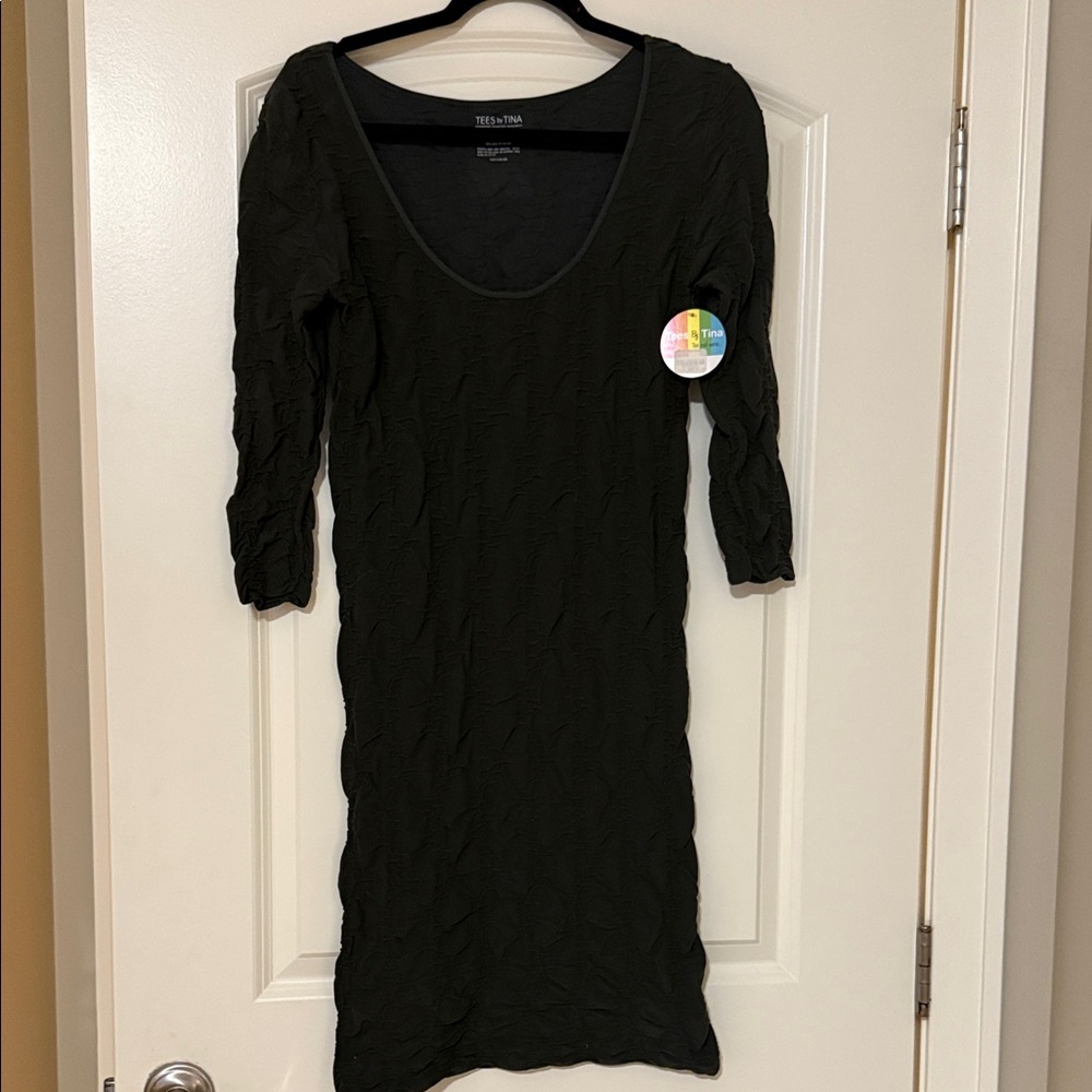 Tees by Tina safari Green Long Sleeve Dress